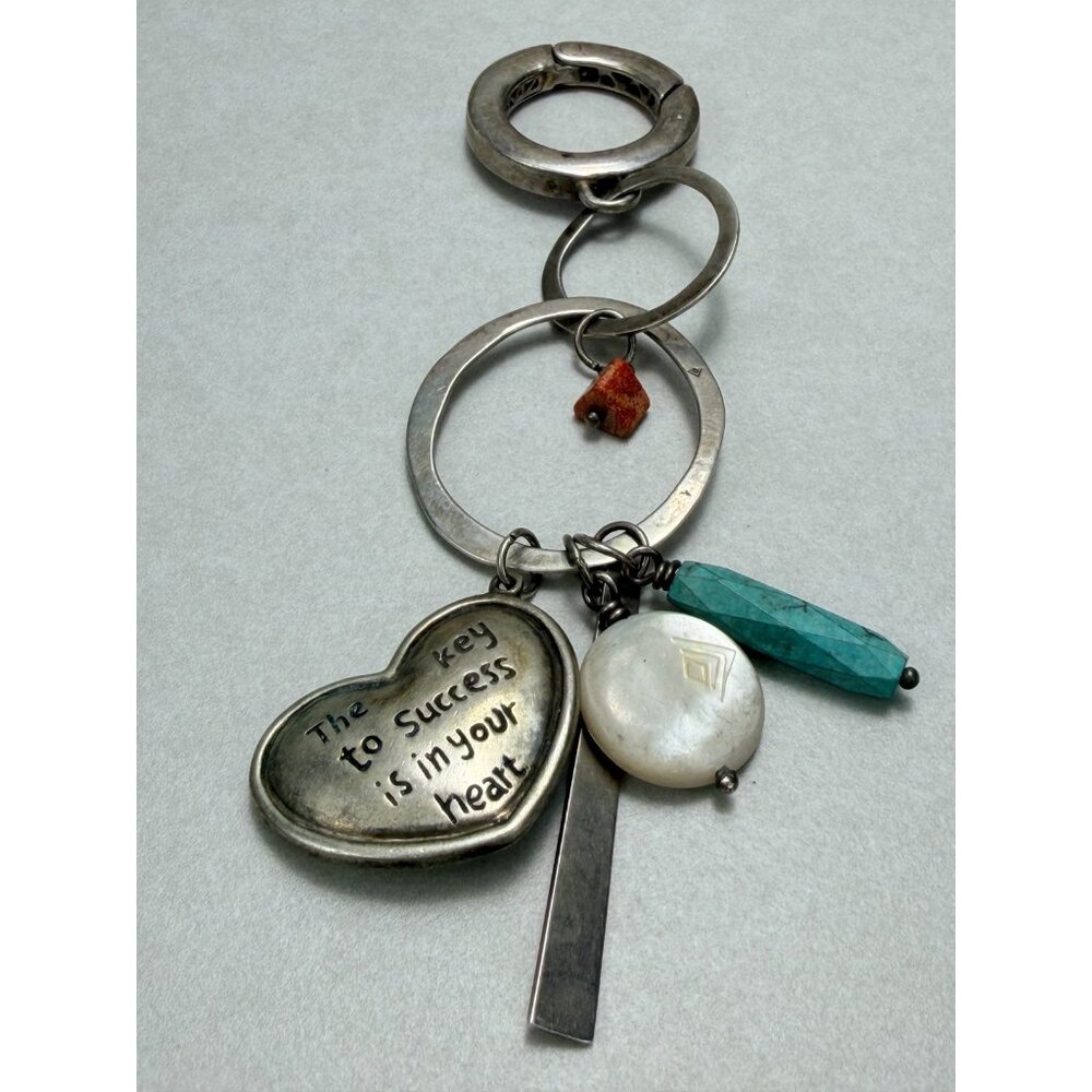 Silpada Sterling Silver Heart Charm Keychain Statement